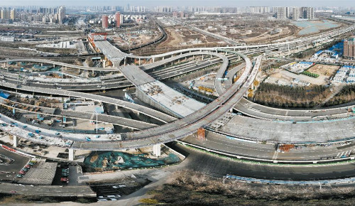 彩虹橋新進展：北三環與京廣快速路全互通立交框架已基本成形